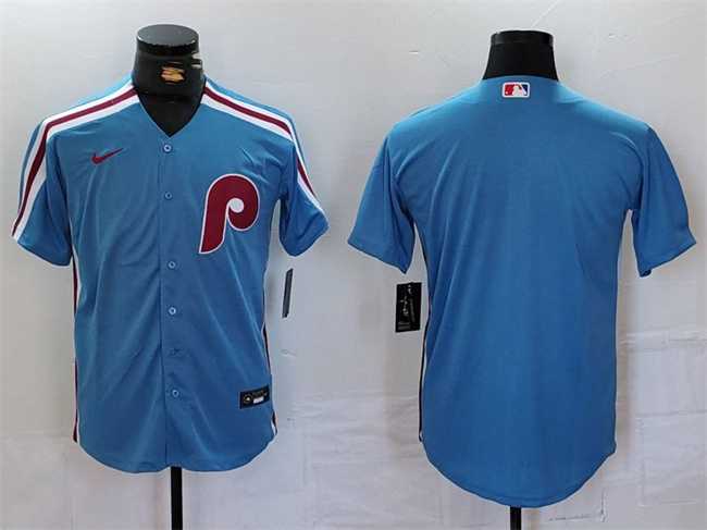 Men%27s Philadelphia Phillies Blank Blue Cool Base Stitched Jersey->philadelphia phillies->MLB Jersey